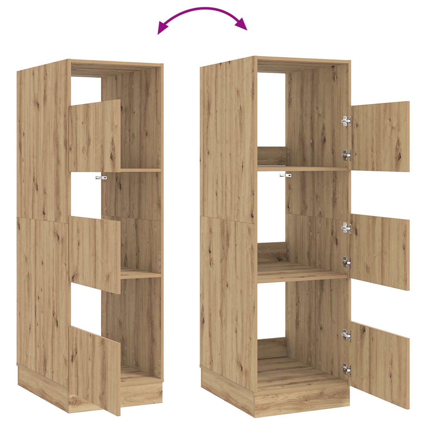 Wäscheschrank Artisan-Eiche 50 x 68 x 162 cm Holzwerkstoff