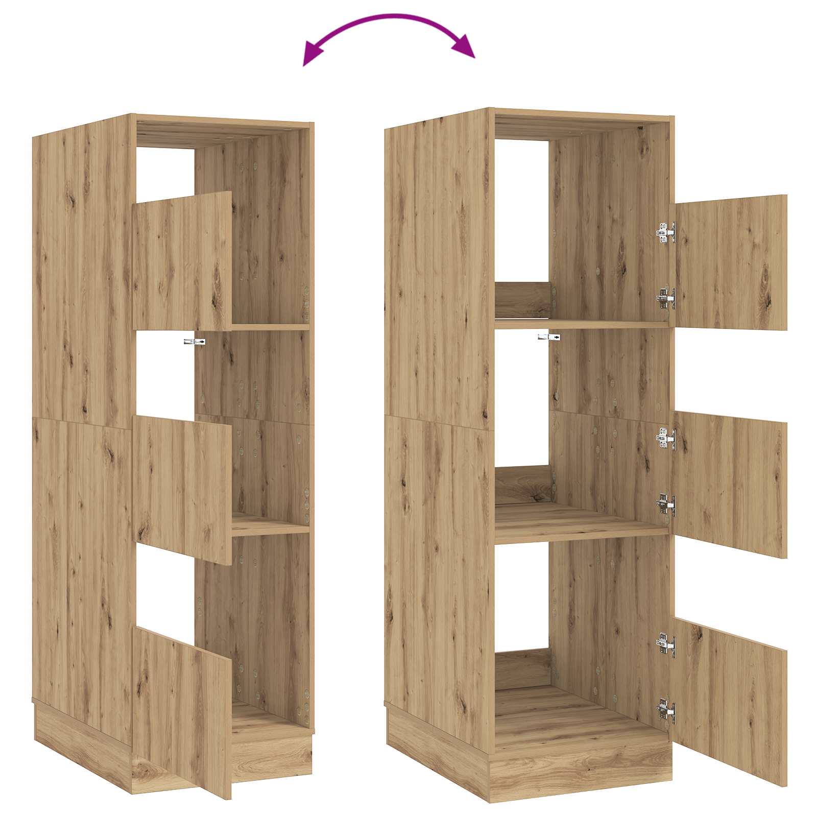 Wäscheschrank Artisan-Eiche 50 x 68 x 162 cm Holzwerkstoff