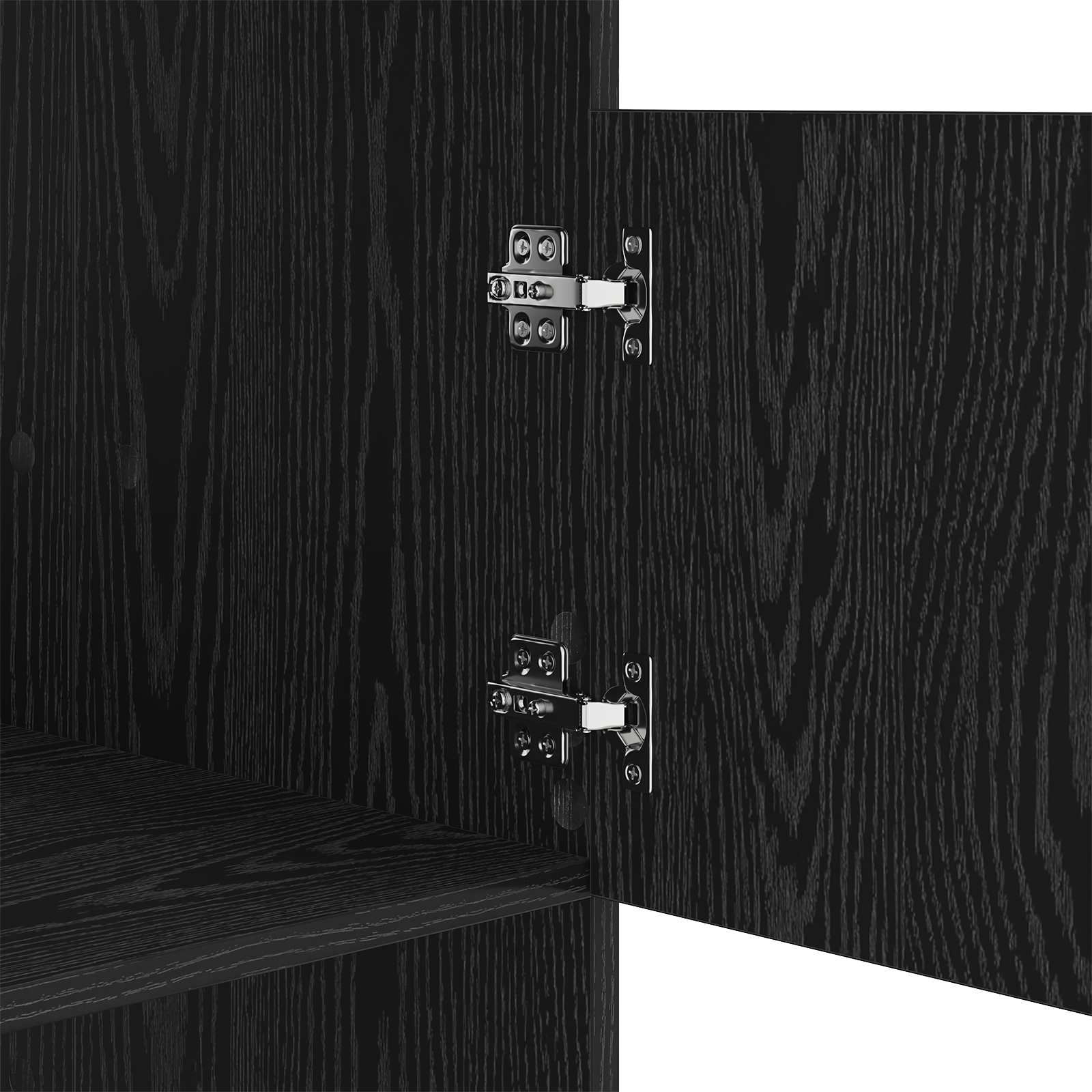 Wäscheschrank mit Tür Schwarz Eichen-Optik 50 x 68 x 102 cm