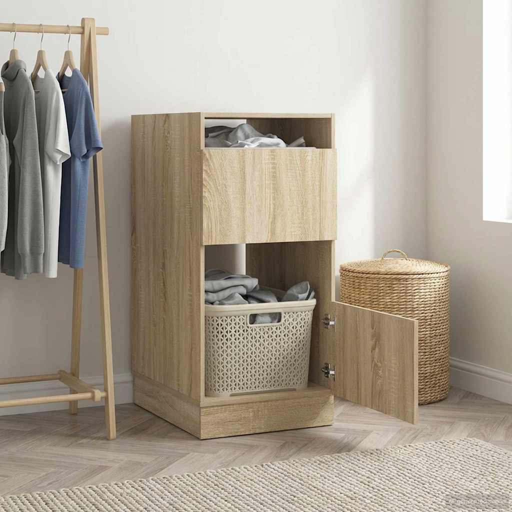 Wäscheschrank mit Tür Sonoma 50 x 68 x 102 cm Holzwerkstoff