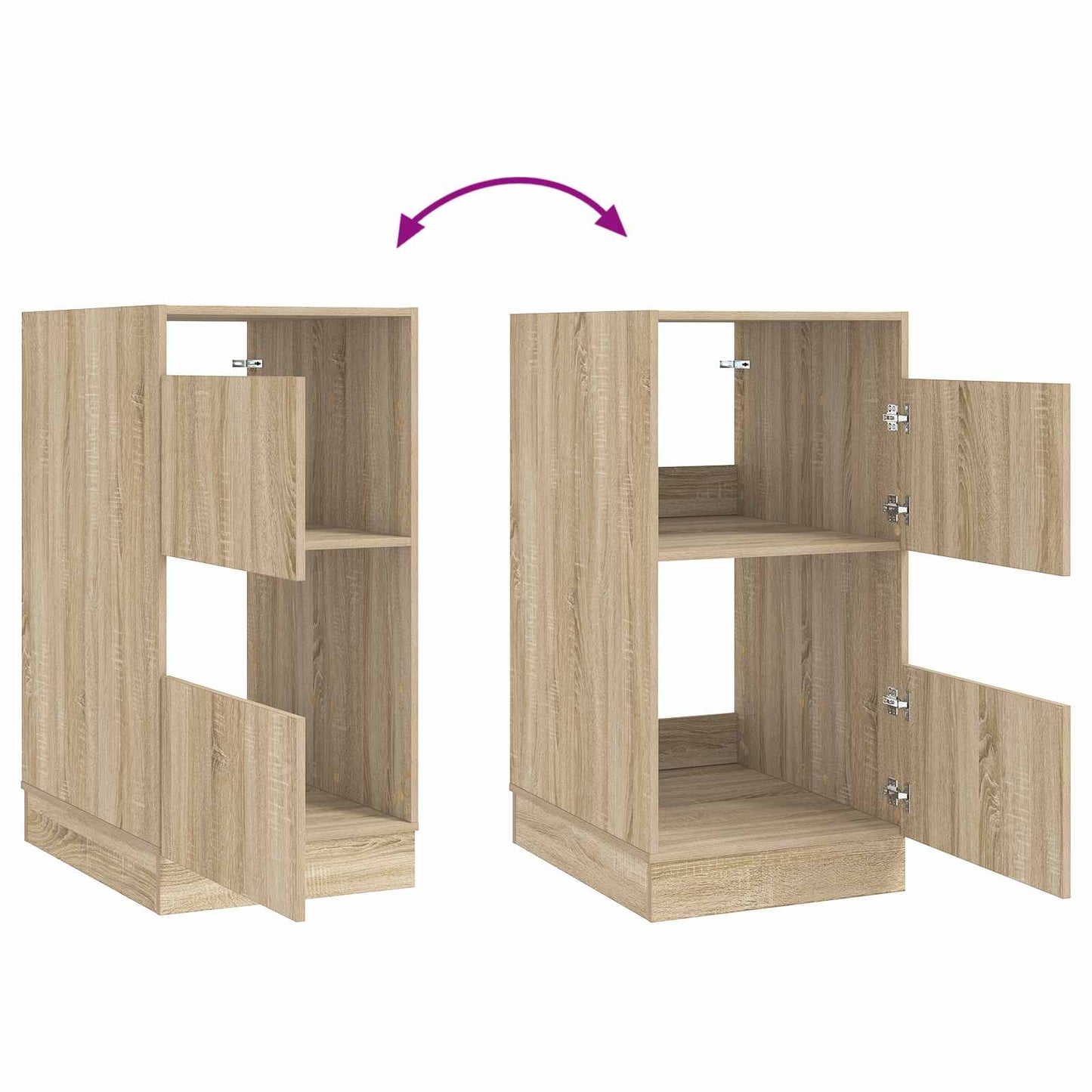 Wäscheschrank mit Tür Sonoma 50 x 68 x 102 cm Holzwerkstoff