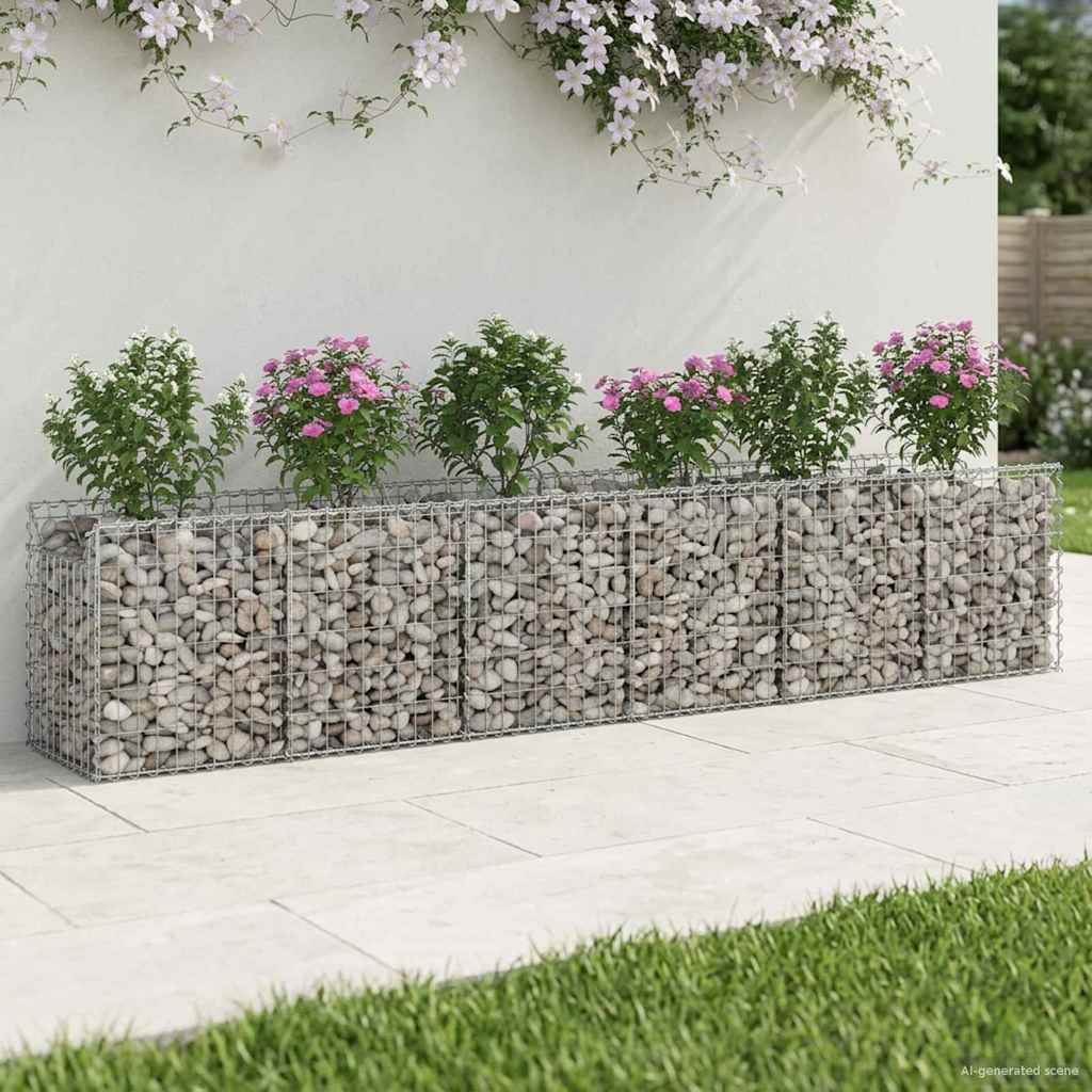 Gabionen-Hochbeet 2 stk. 300 x 50 x 60 cm Verzinkter Stahl