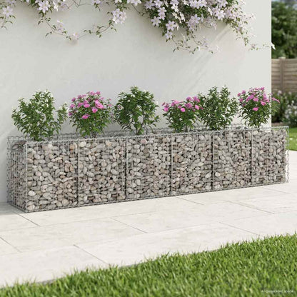 Gabionen-Hochbeet 2 stk. 300 x 50 x 60 cm Verzinkter Stahl