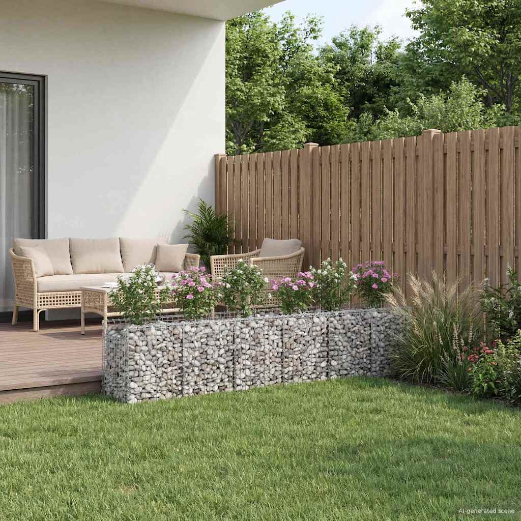 Gabionen-Hochbeet 2 stk. 300 x 50 x 60 cm Verzinkter Stahl
