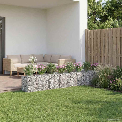 Gabionen-Hochbeet 2 stk. 400 x 50 x 60 cm Verzinkter Stahl
