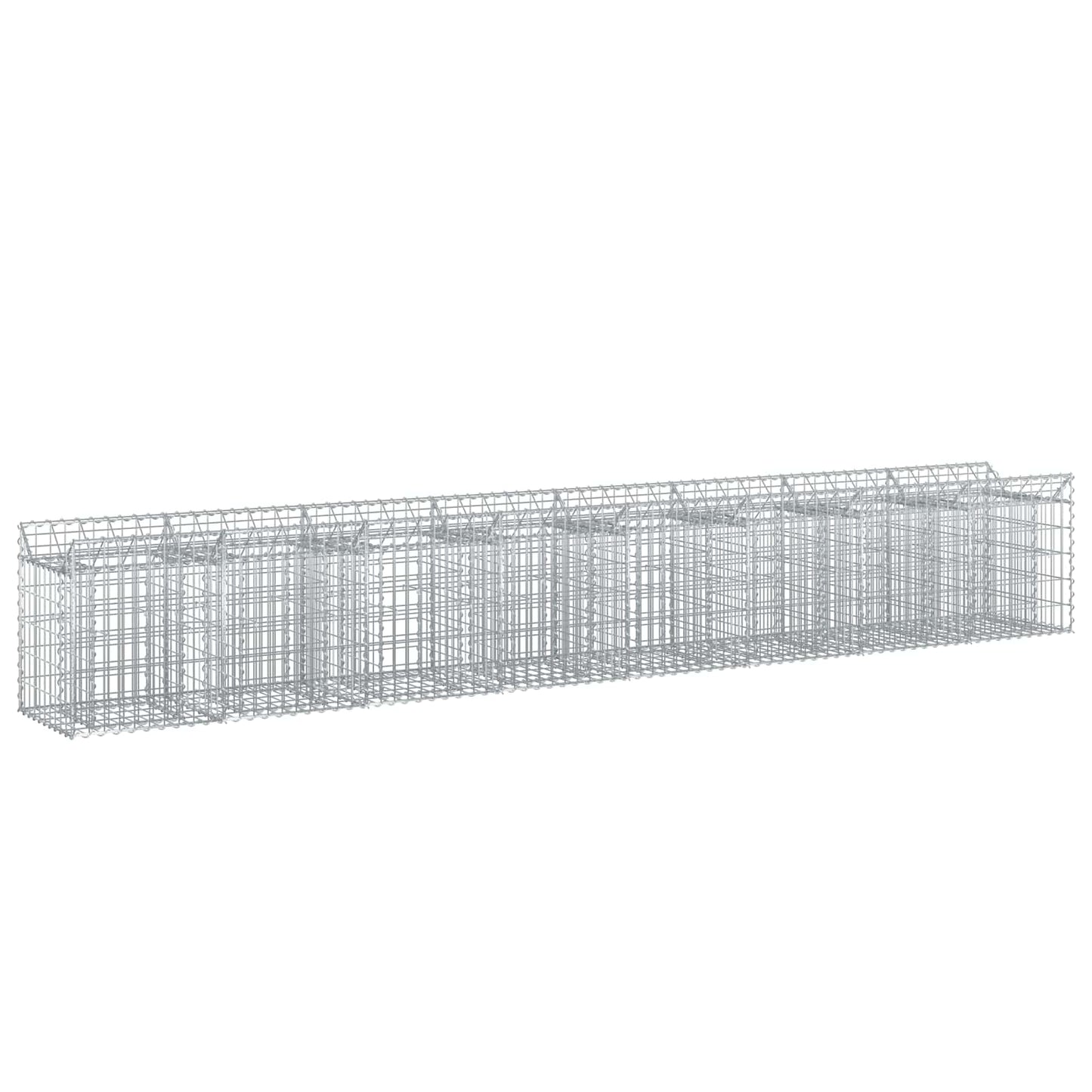 Gabionen-Hochbeet 2 pcs Silber