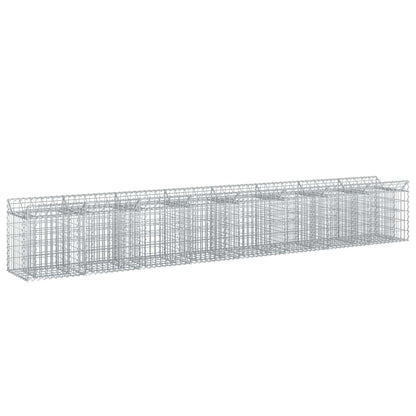 Gabionen-Hochbeet 2 stk. 400 x 50 x 60 cm Verzinkter Stahl