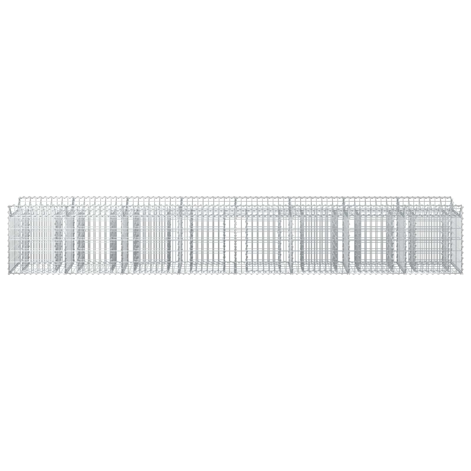 Gabionen-Hochbeet 2 pcs Silber