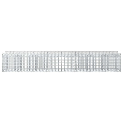 Gabionen-Hochbeet 2 stk. 400 x 50 x 60 cm Verzinkter Stahl