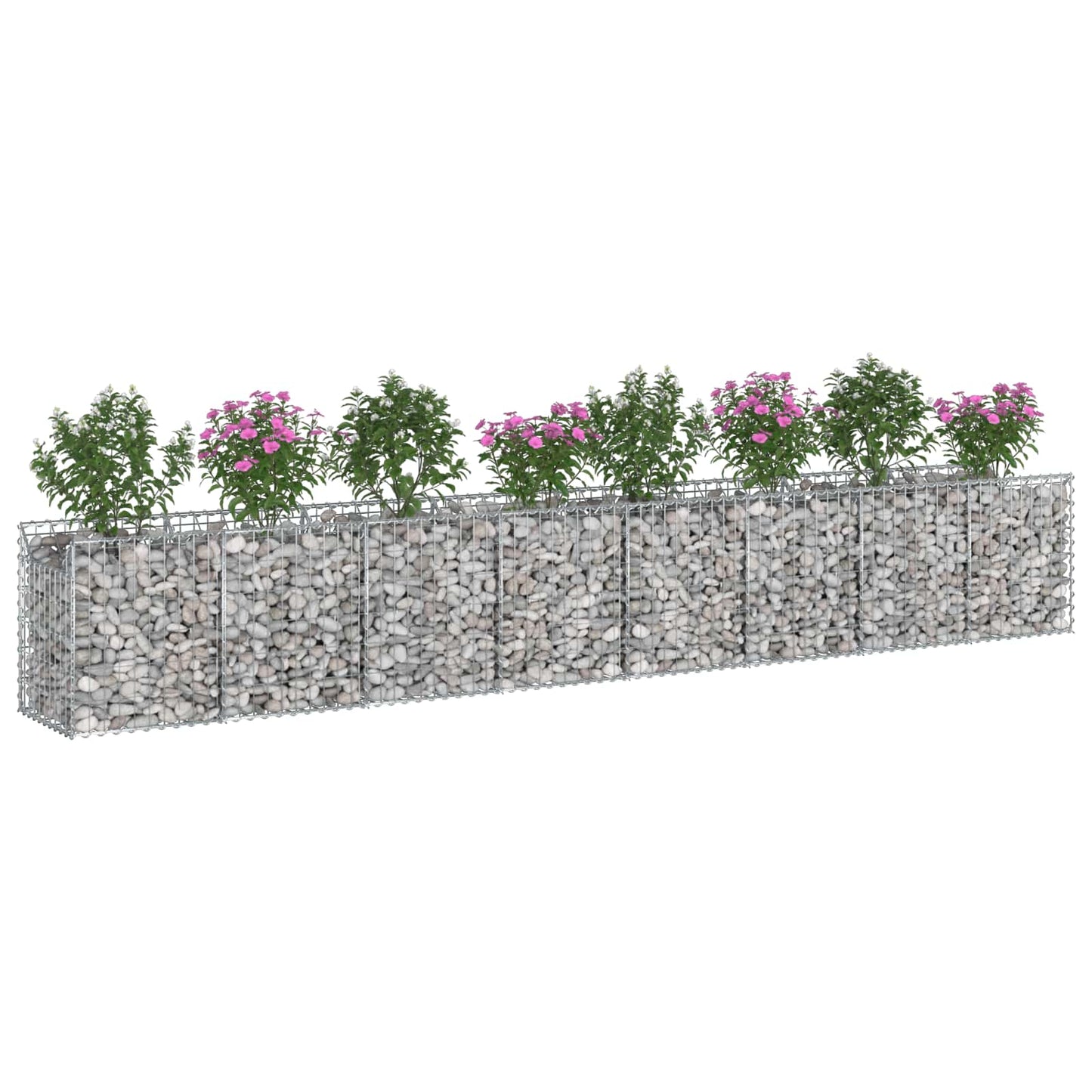 Gabionen-Hochbeet 2 pcs Silber