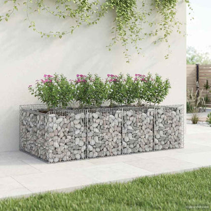 Gabionen-Hochbeet 2 stk. 200 x 100 x 60 cm Verzinkter Stahl