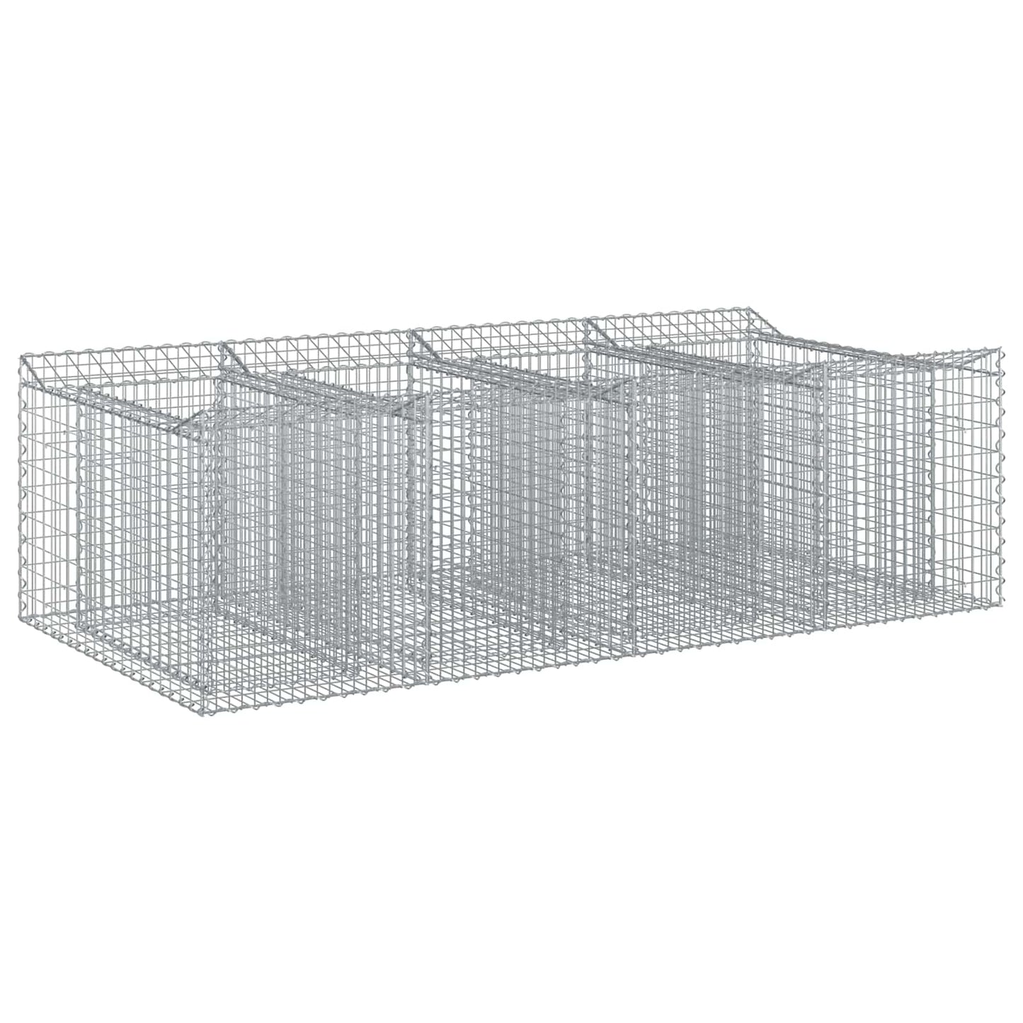 Gabionen-Hochbeet 2 pcs Silber