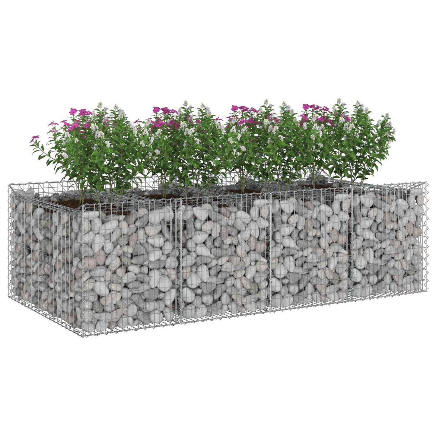 Gabionen-Hochbeet 2 pcs Silber