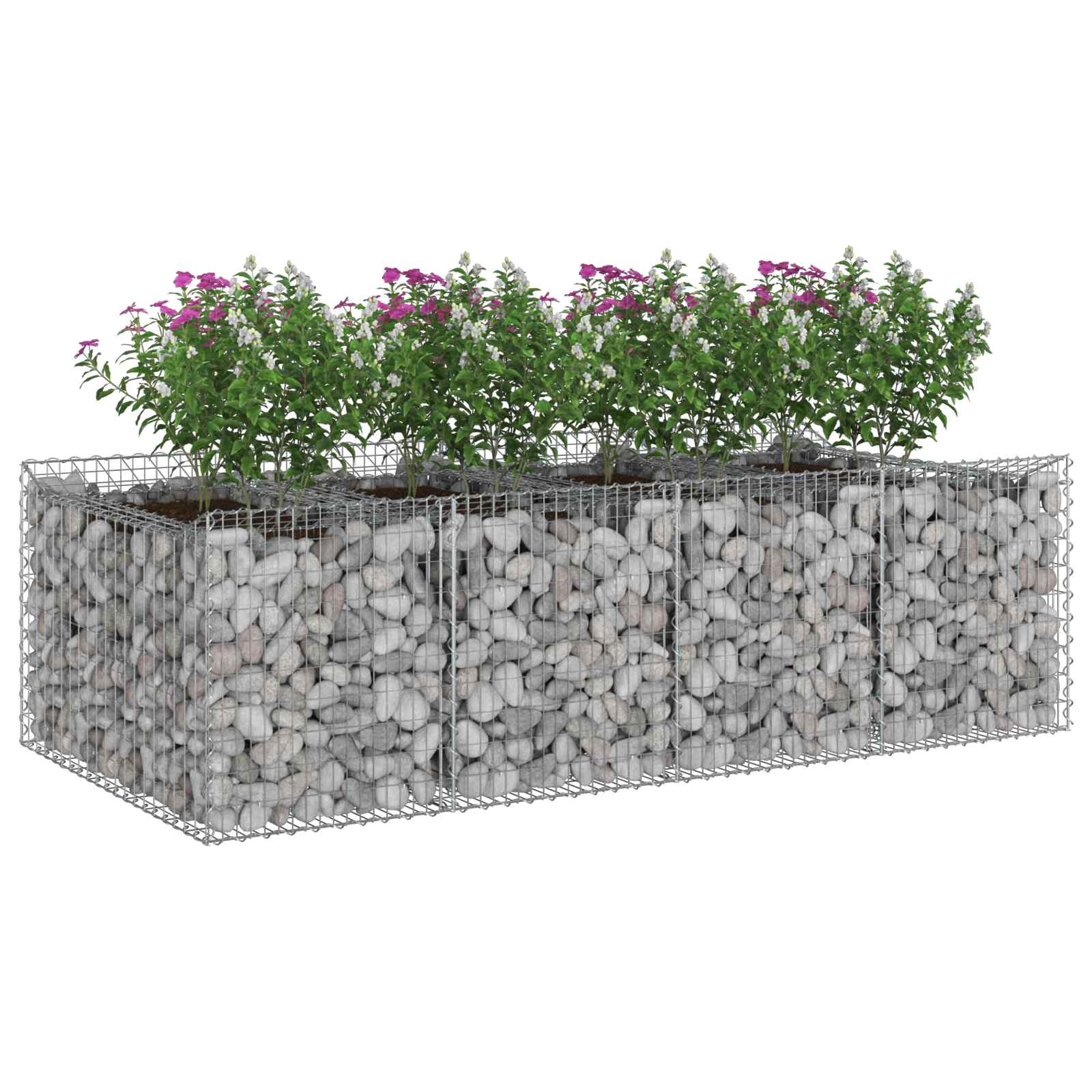 Gabionen-Hochbeet 2 pcs Silber