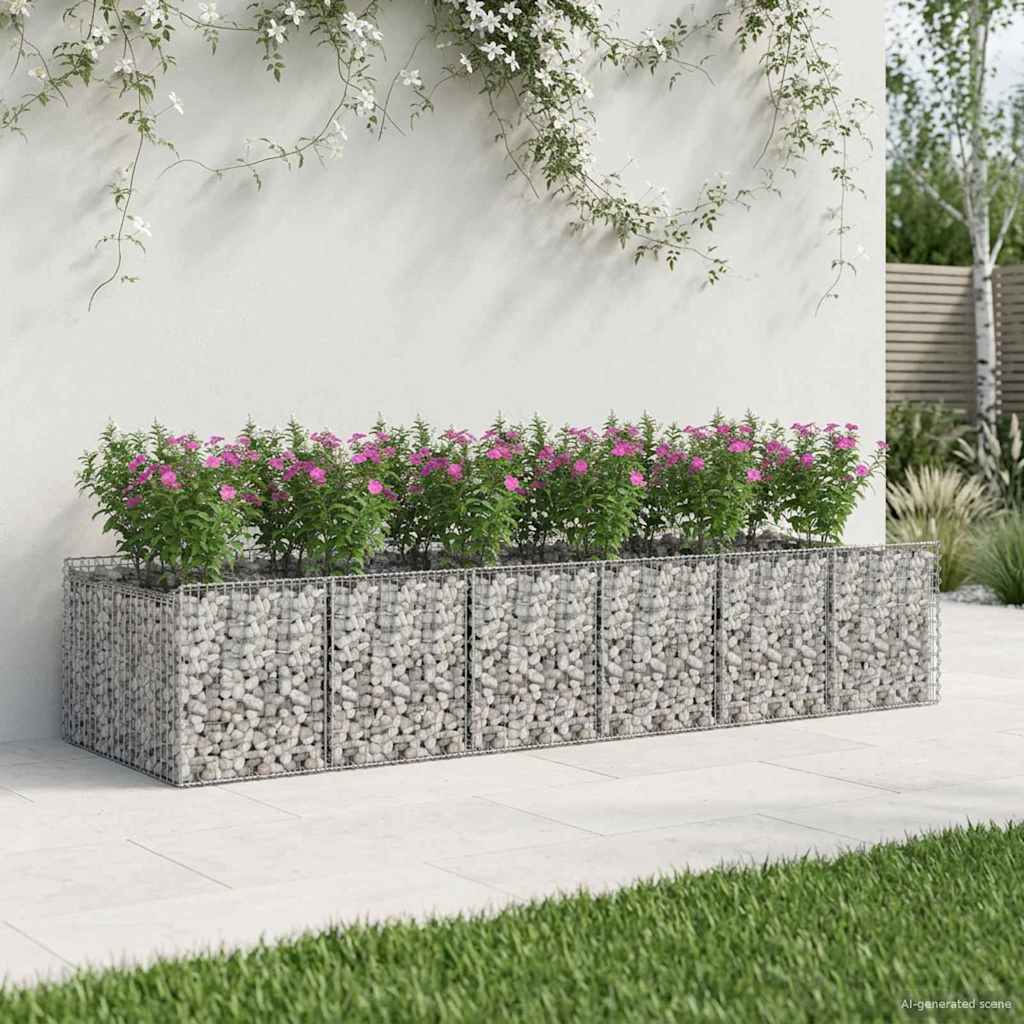 Gabionen-Hochbeet 2 pcs Silber