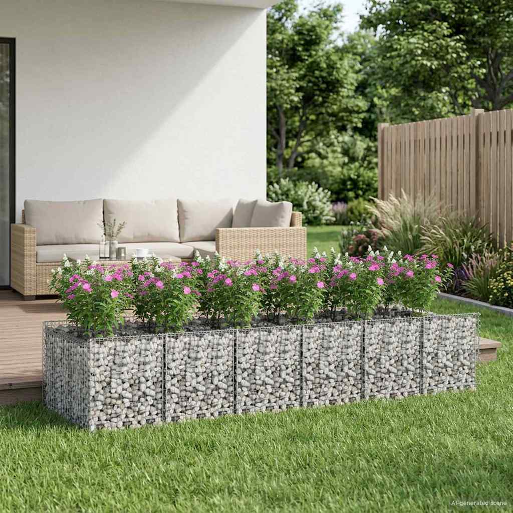 Gabionen-Hochbeet 2 pcs Silber