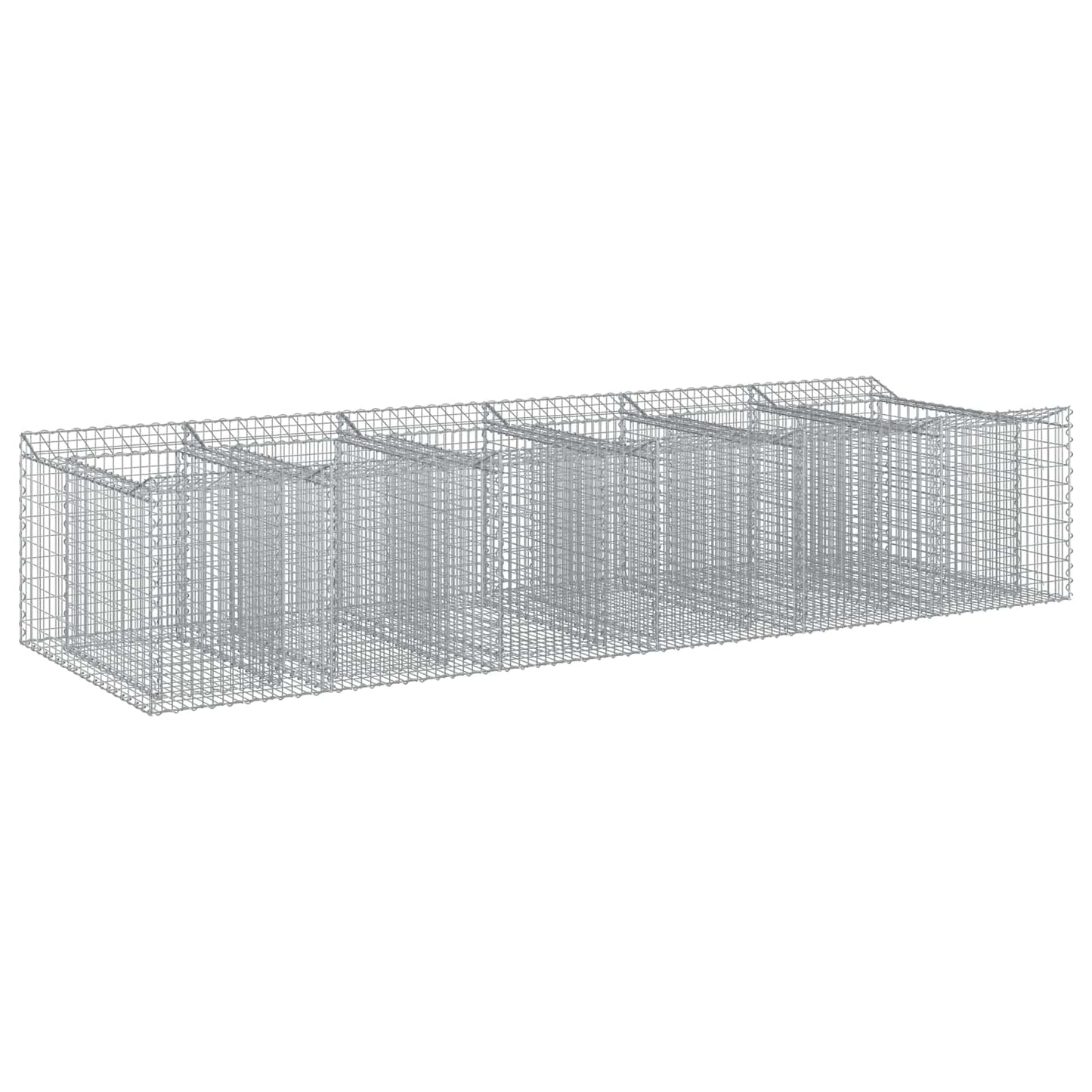 Gabionen-Hochbeet 2 pcs Silber