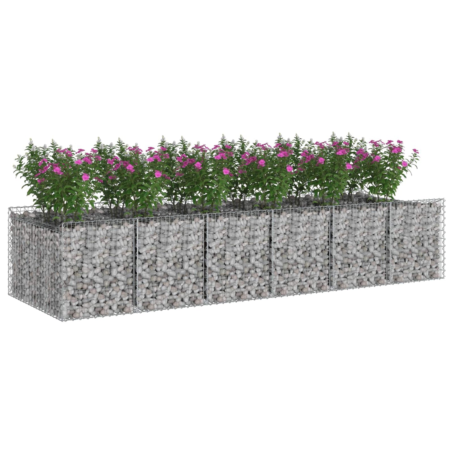 Gabionen-Hochbeet 2 pcs Silber