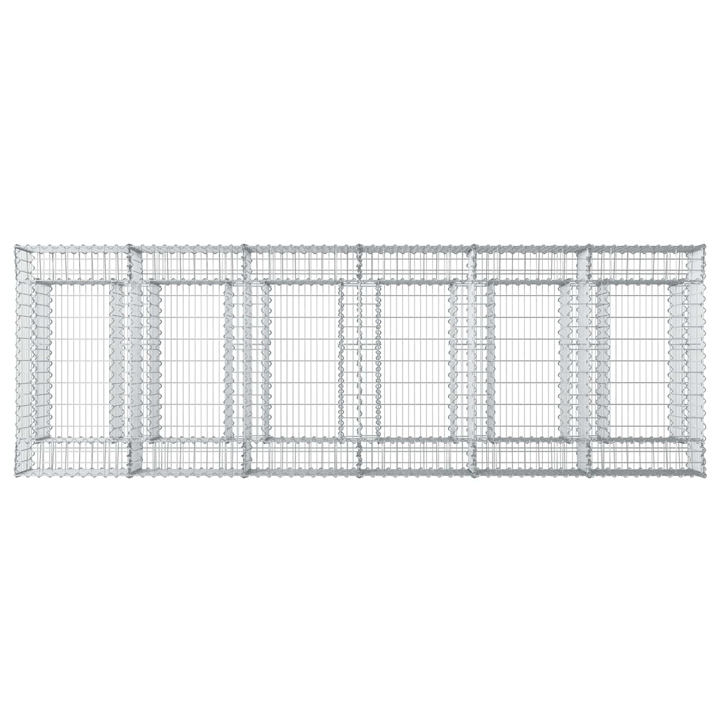 Gabionen-Hochbeet 2 pcs Silber