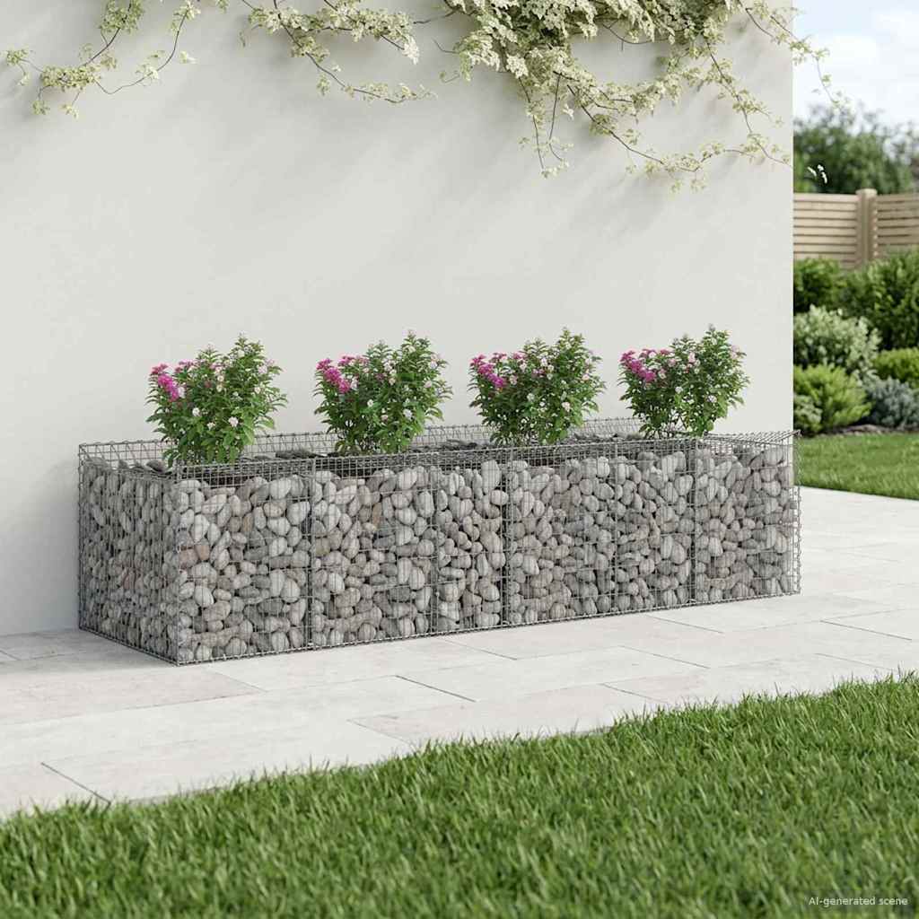 Gabionen-Hochbeet 3 pcs Silber