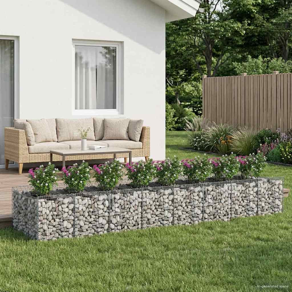 Gabionen-Hochbeet 3 pcs Silber