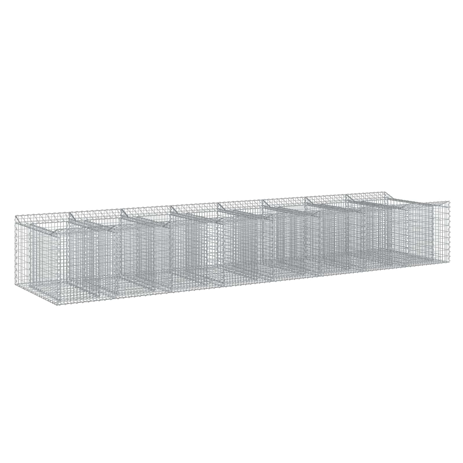 Gabionen-Hochbeet 3 pcs Silber