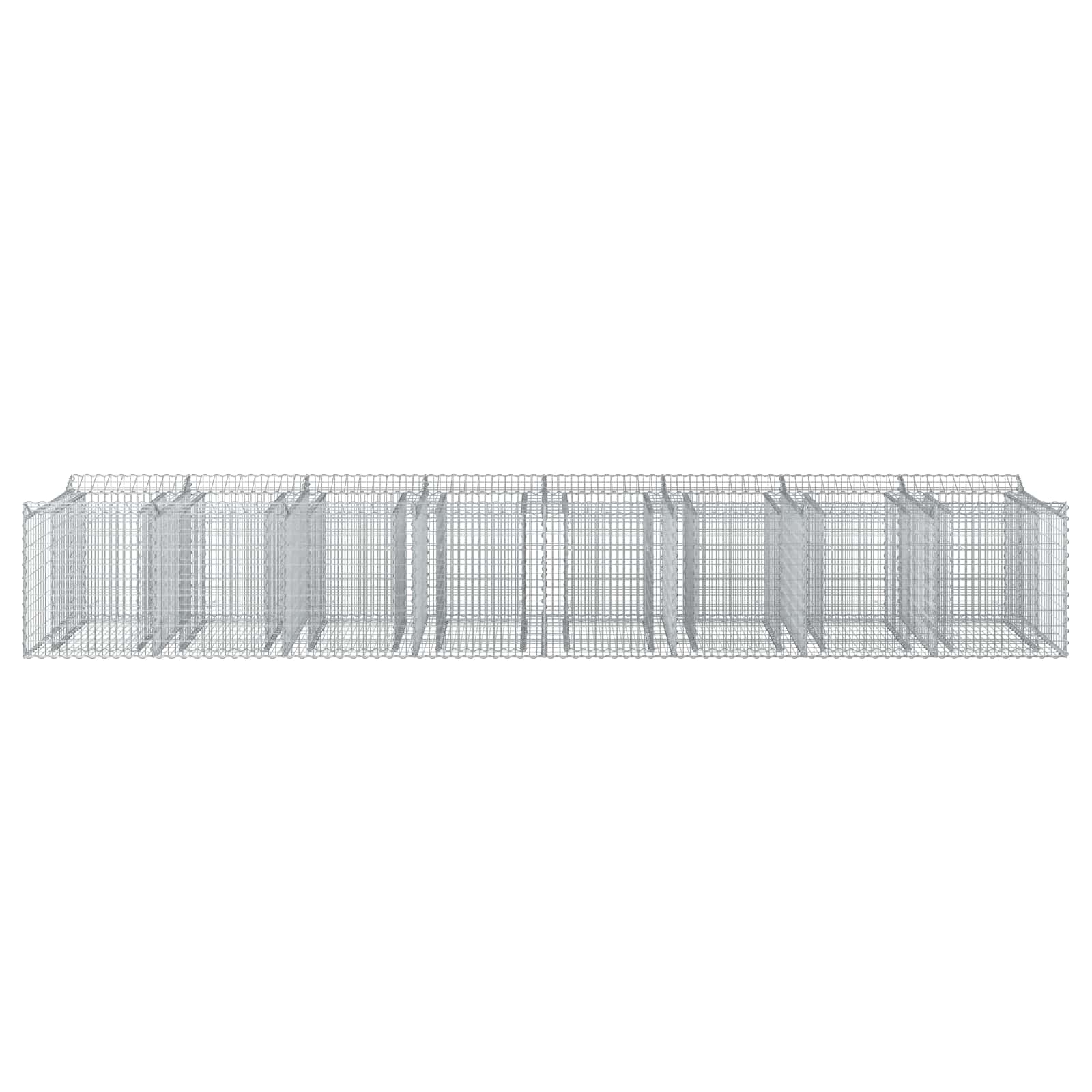 Gabionen-Hochbeet 3 pcs Silber