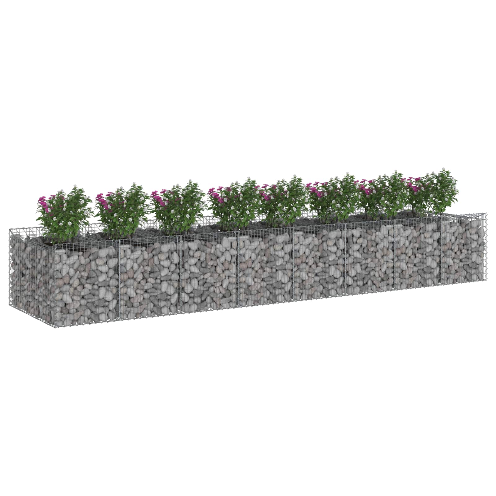 Gabionen-Hochbeet 3 pcs Silber