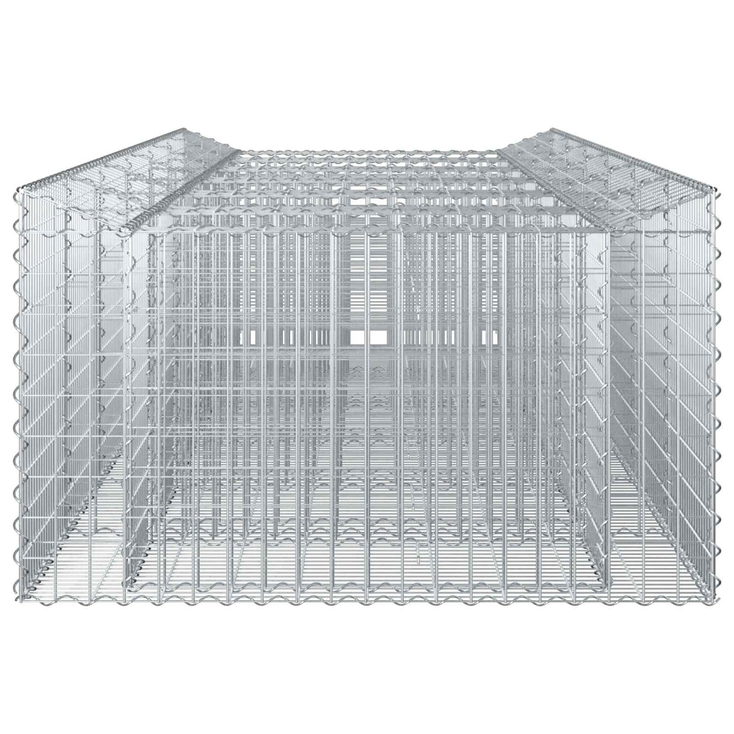 Gabionen-Hochbeet 3 pcs Silber