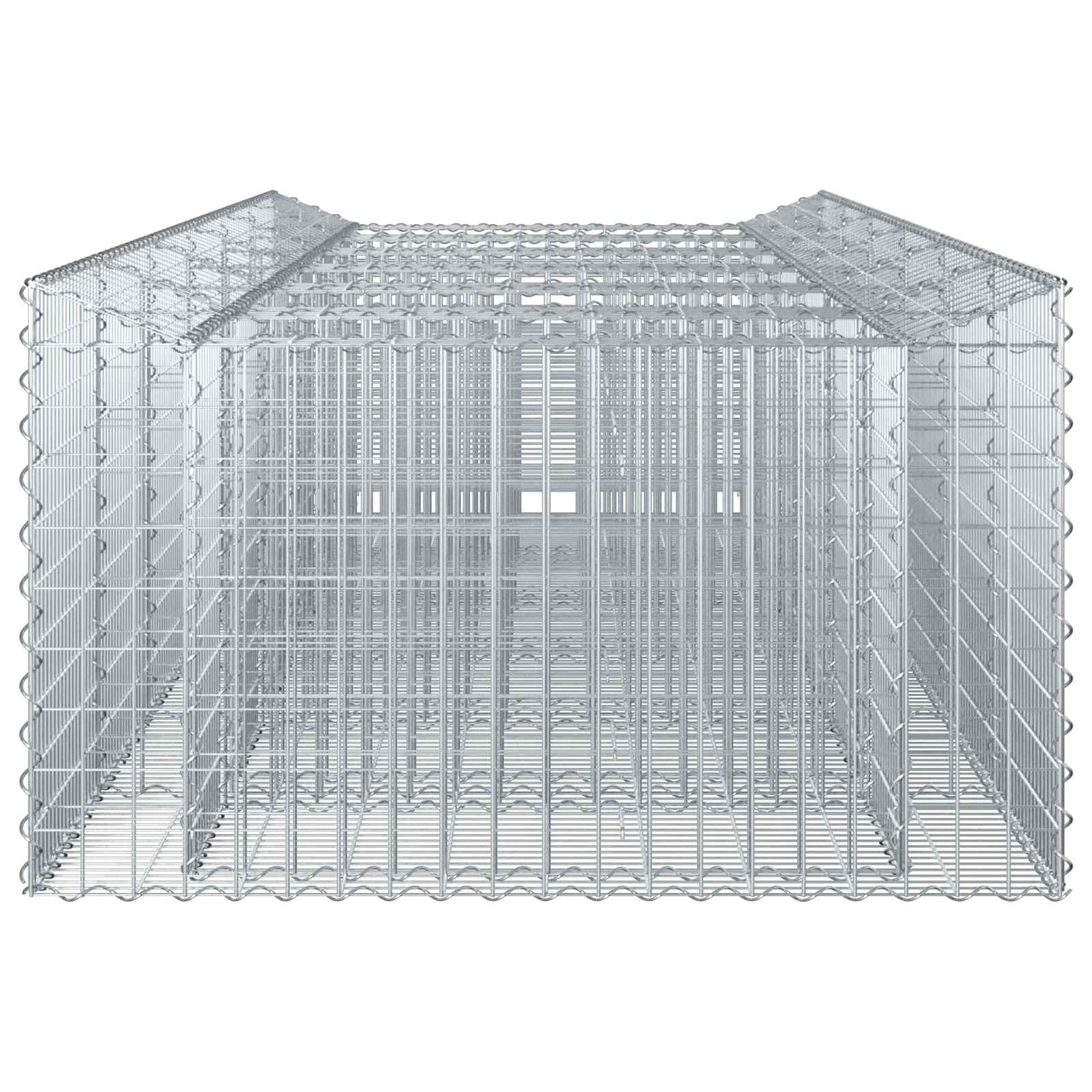 Gabionen-Hochbeet 3 pcs Silber