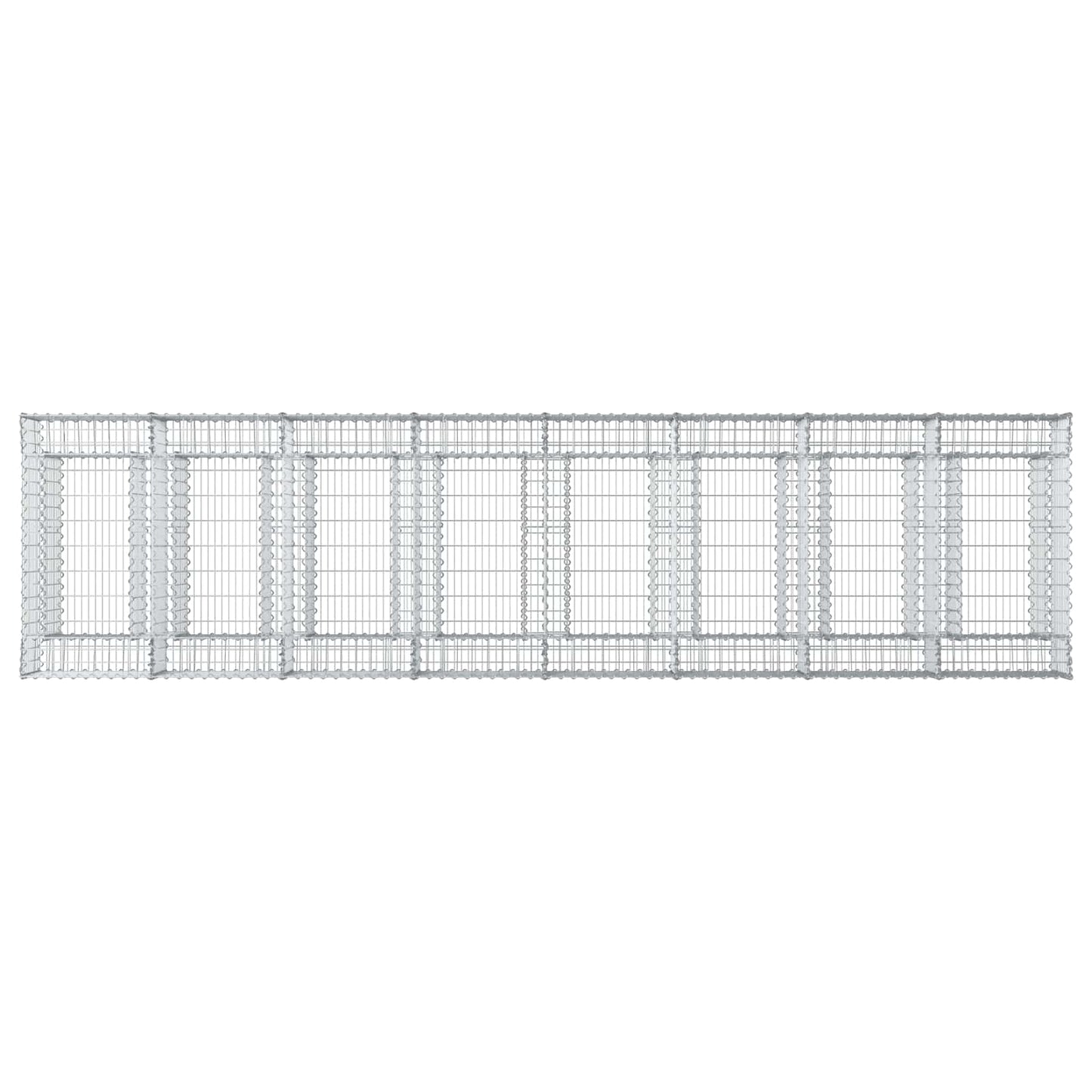 Gabionen-Hochbeet 3 pcs Silber