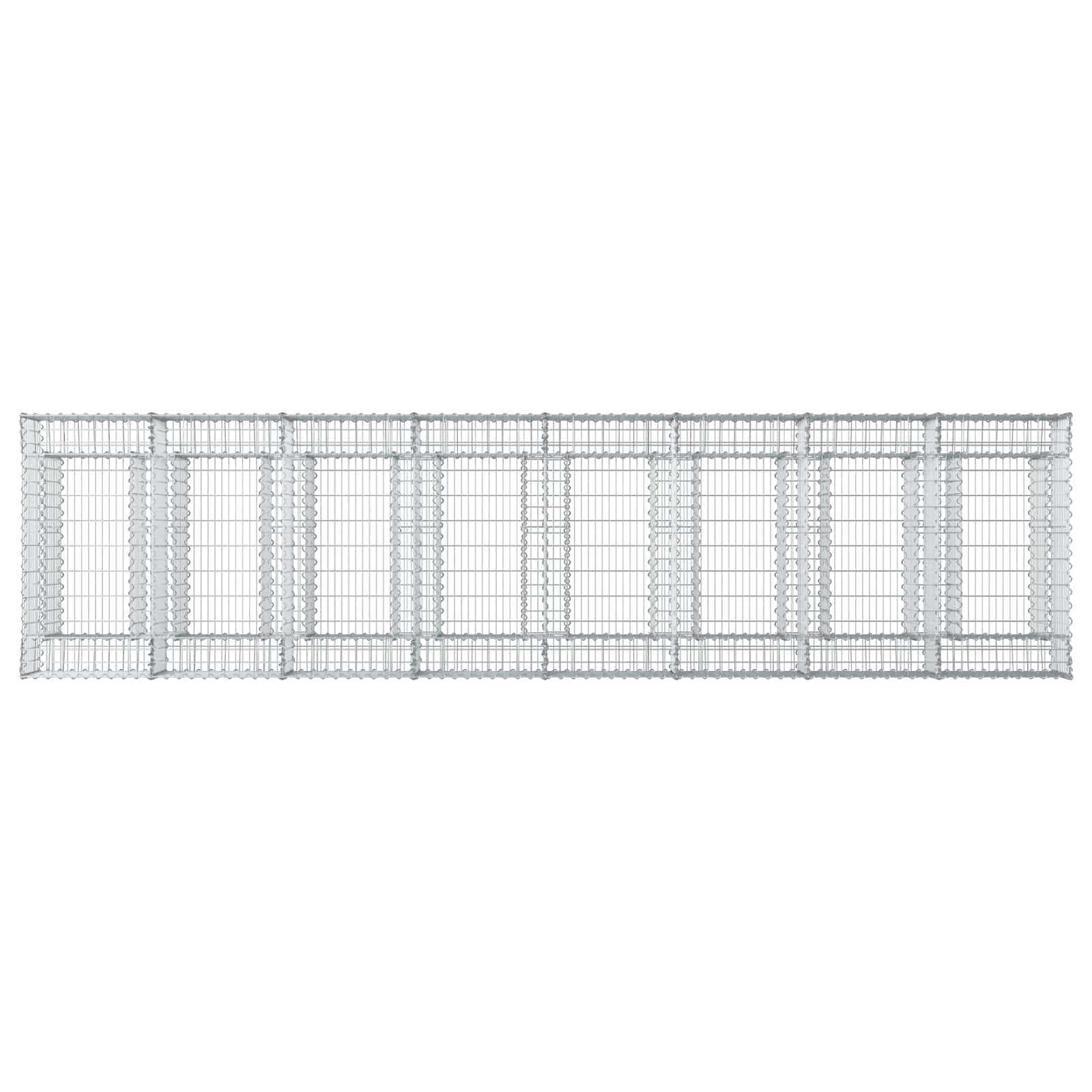 Gabionen-Hochbeet 3 pcs Silber