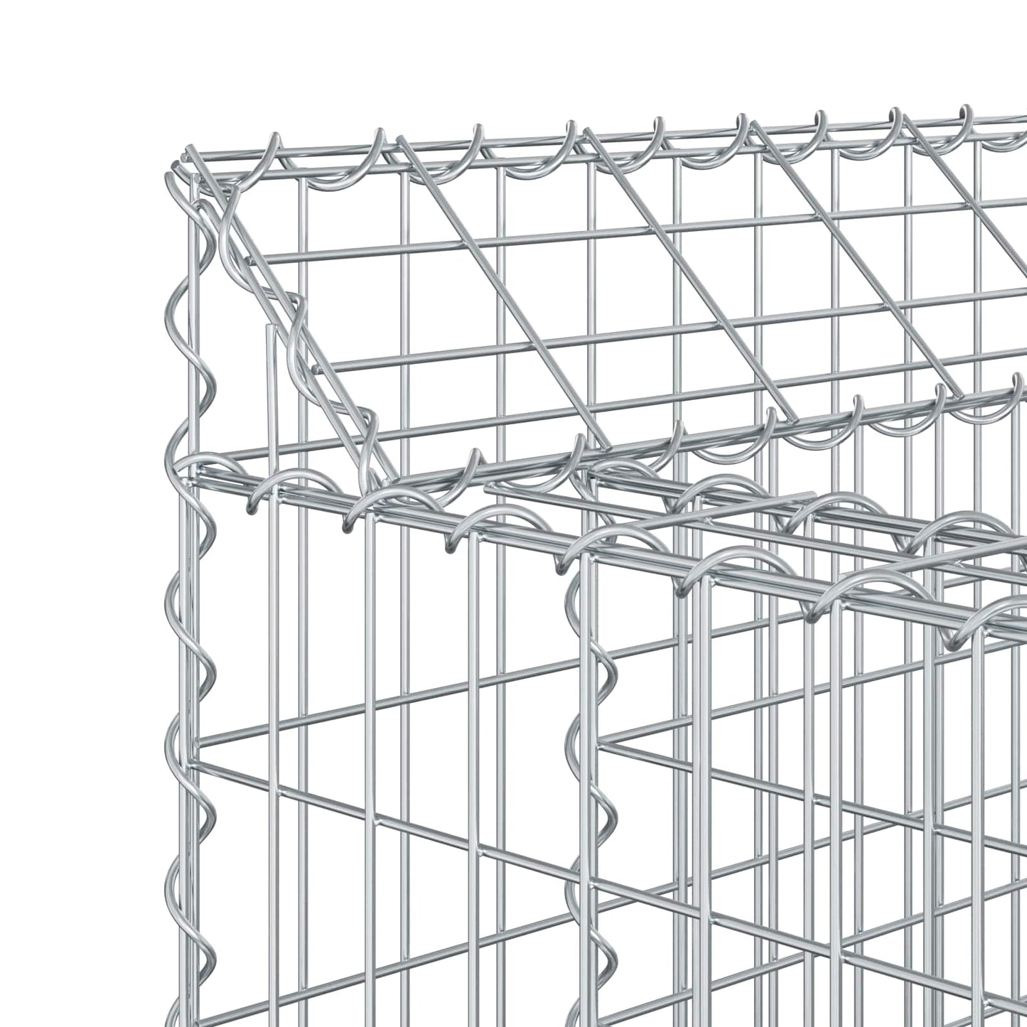 Gabionen-Hochbeet 2 stk. 200 x 50 x 80 cm Verzinkter Stahl