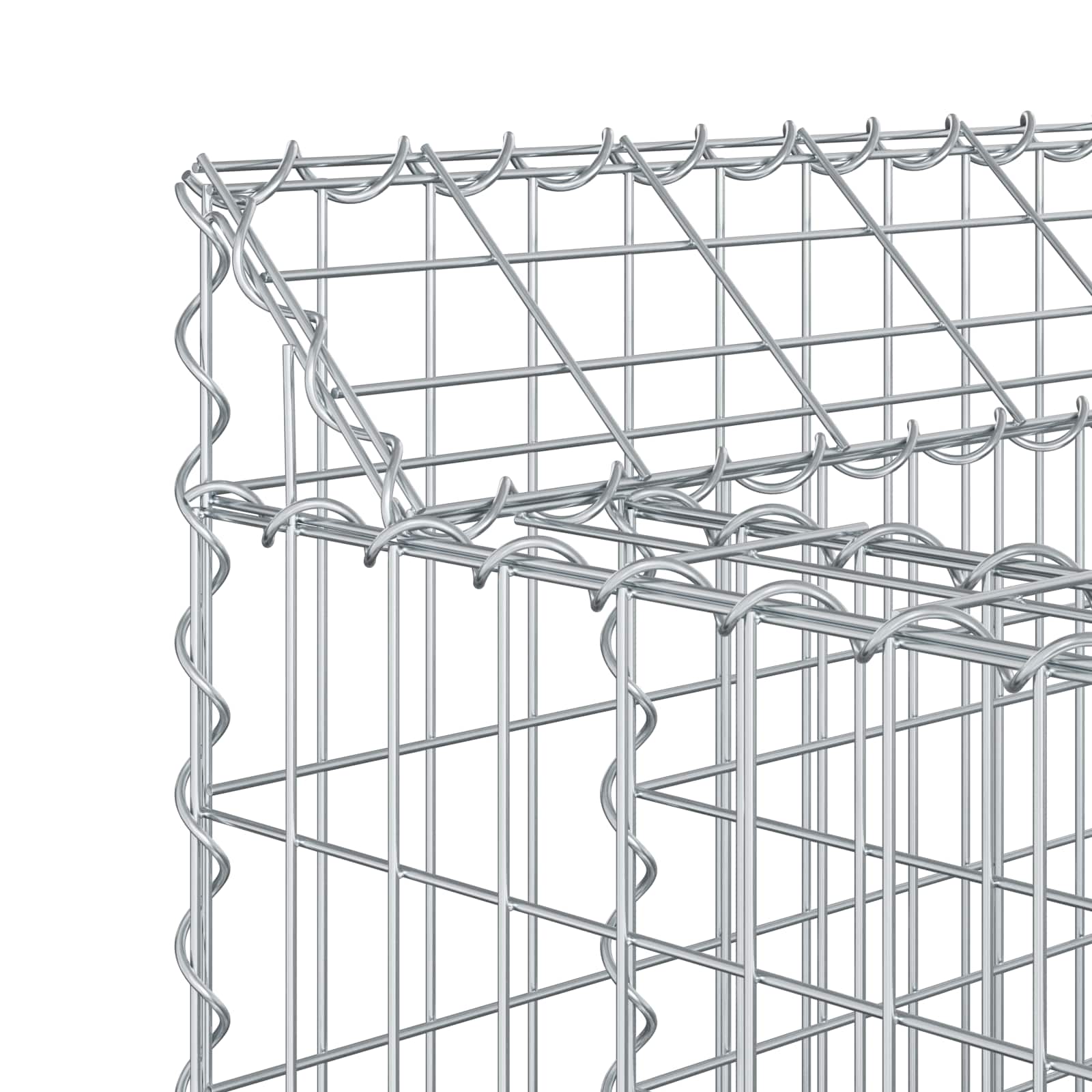 Gabionen-Hochbeet 2 stk. 200 x 50 x 80 cm Verzinkter Stahl