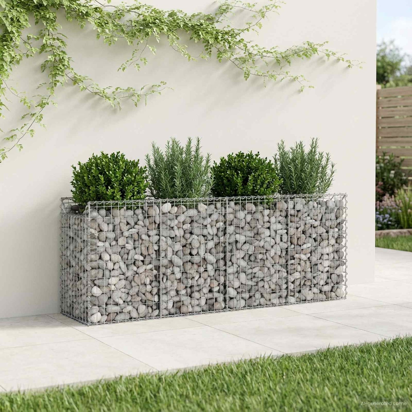 Gabionen-Hochbeet 2 stk. 200 x 50 x 80 cm Verzinkter Stahl