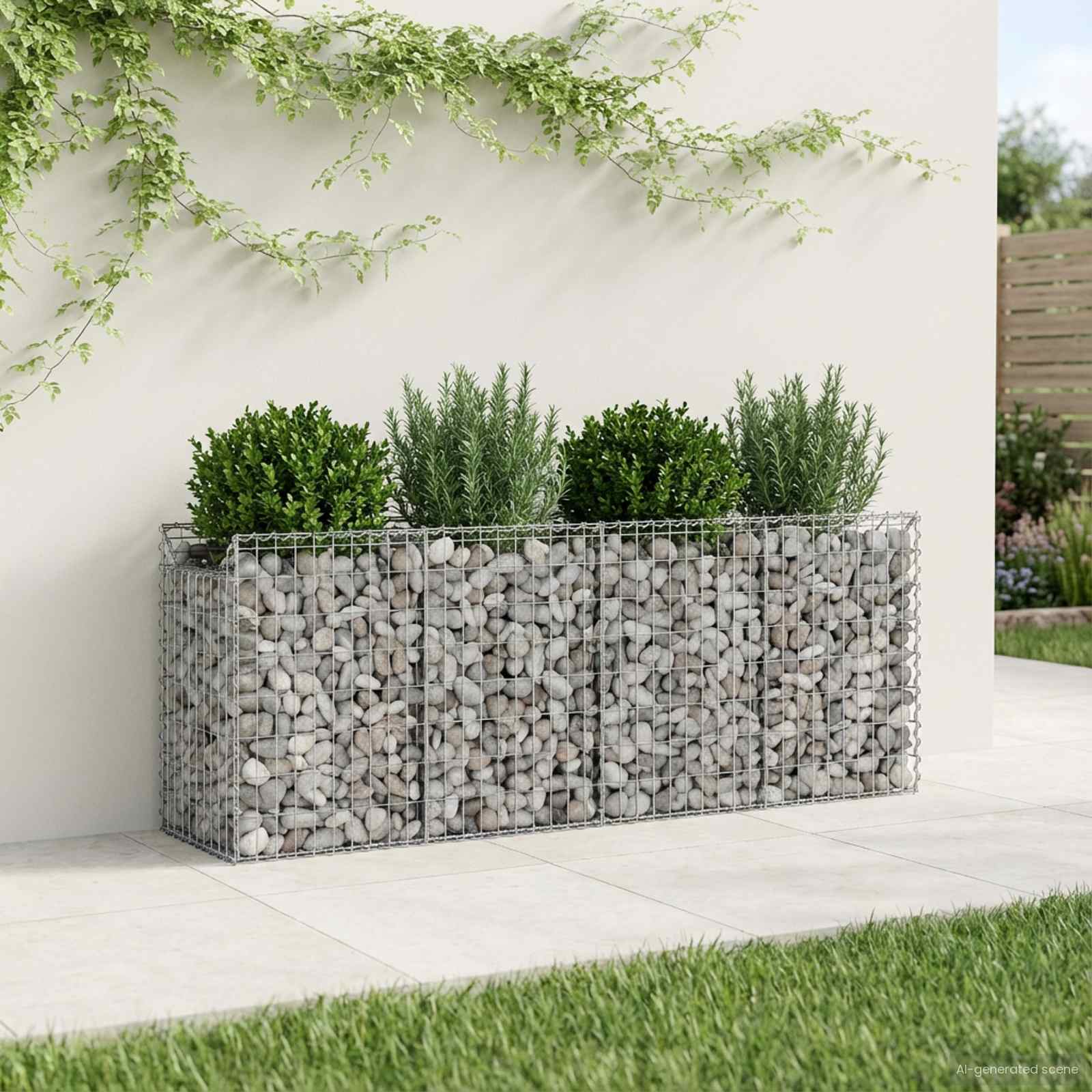 Gabionen-Hochbeet 2 stk. 200 x 50 x 80 cm Verzinkter Stahl
