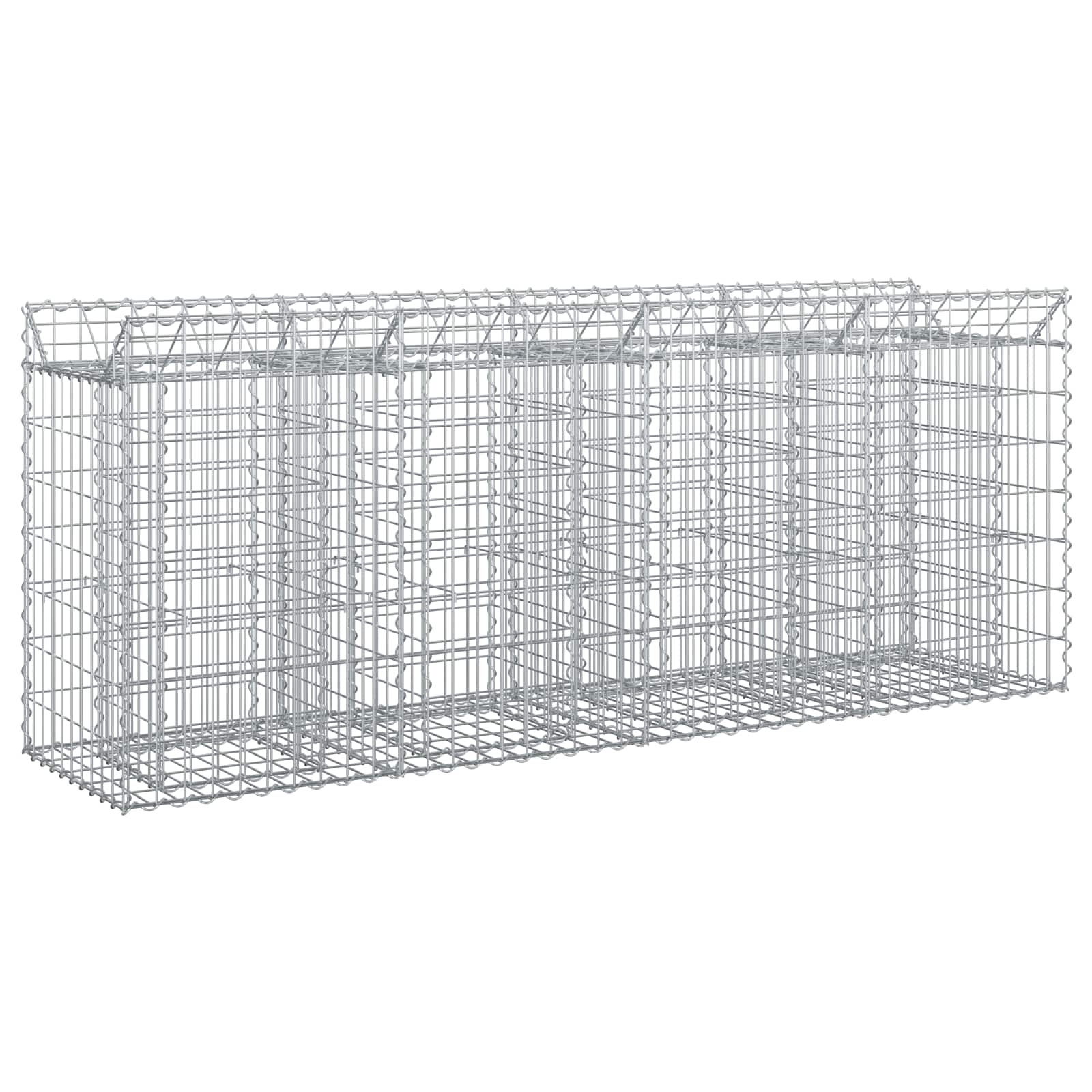 Gabionen-Hochbeet 2 stk. 200 x 50 x 80 cm Verzinkter Stahl