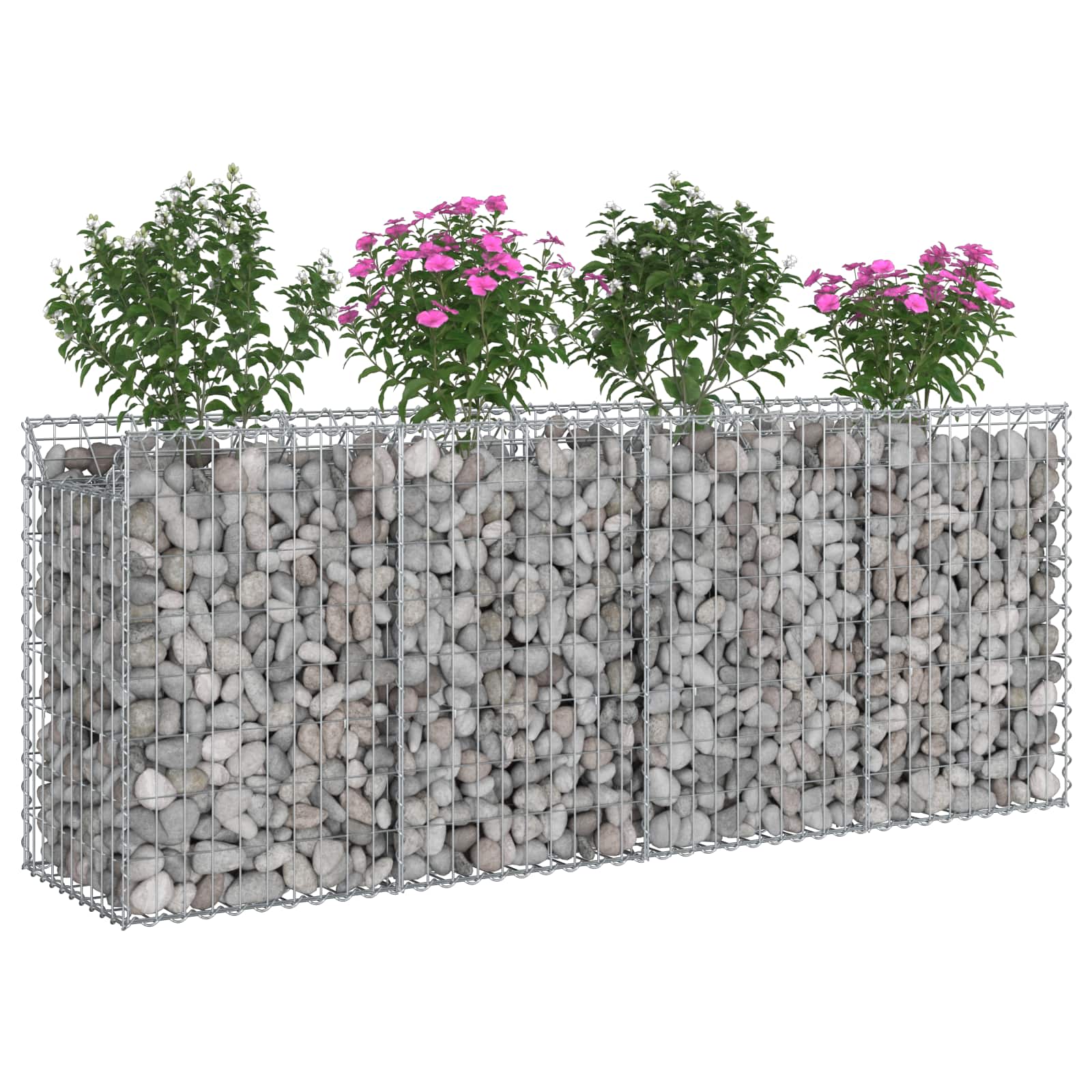 Gabionen-Hochbeet 2 stk. 200 x 50 x 80 cm Verzinkter Stahl