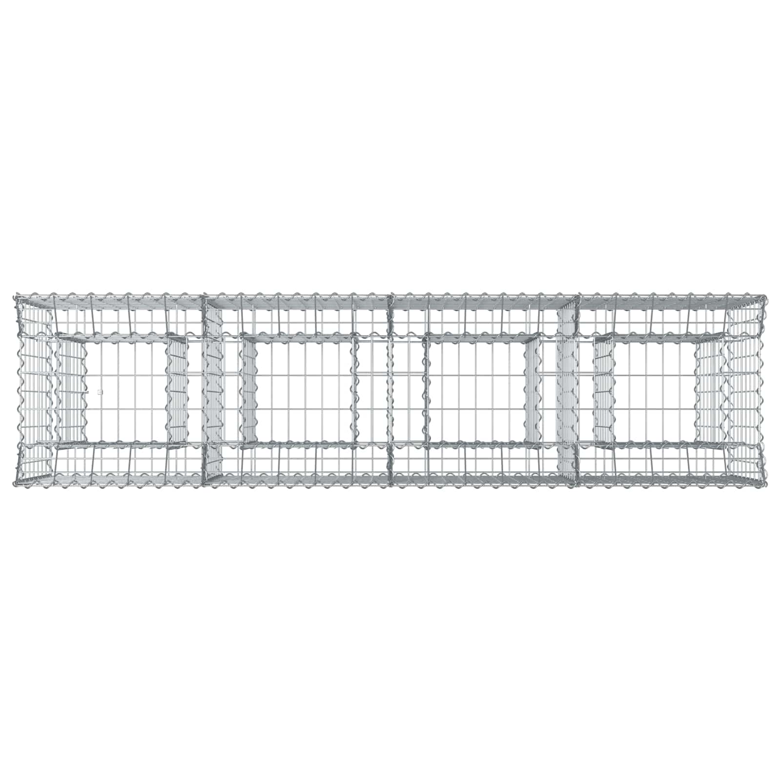 Gabionen-Hochbeet 2 stk. 200 x 50 x 80 cm Verzinkter Stahl
