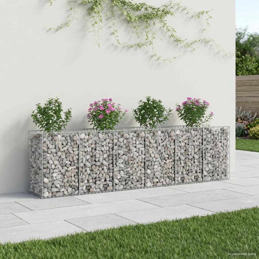 Gabionen-Hochbeet 2 pcs Silber