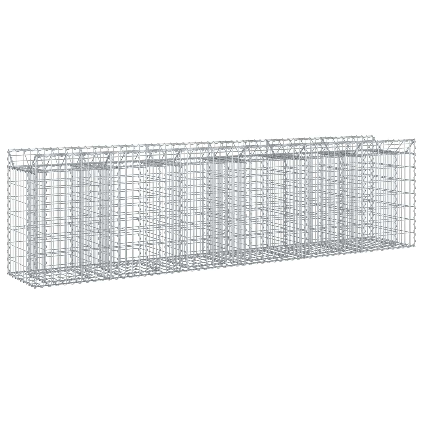 Gabionen-Hochbeet 2 pcs Silber
