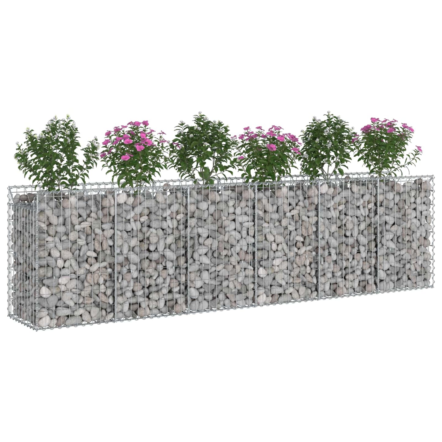 Gabionen-Hochbeet 2 pcs Silber