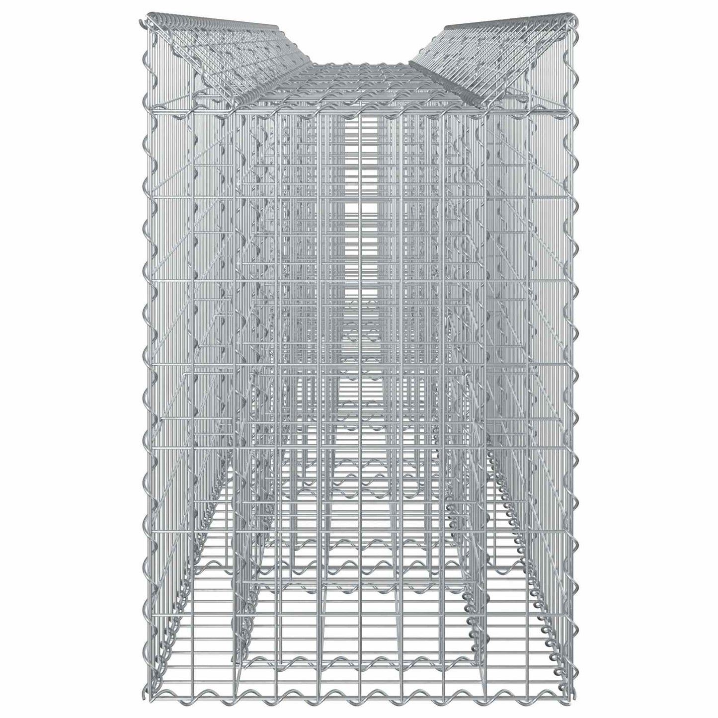Gabionen-Hochbeet 2 pcs Silber
