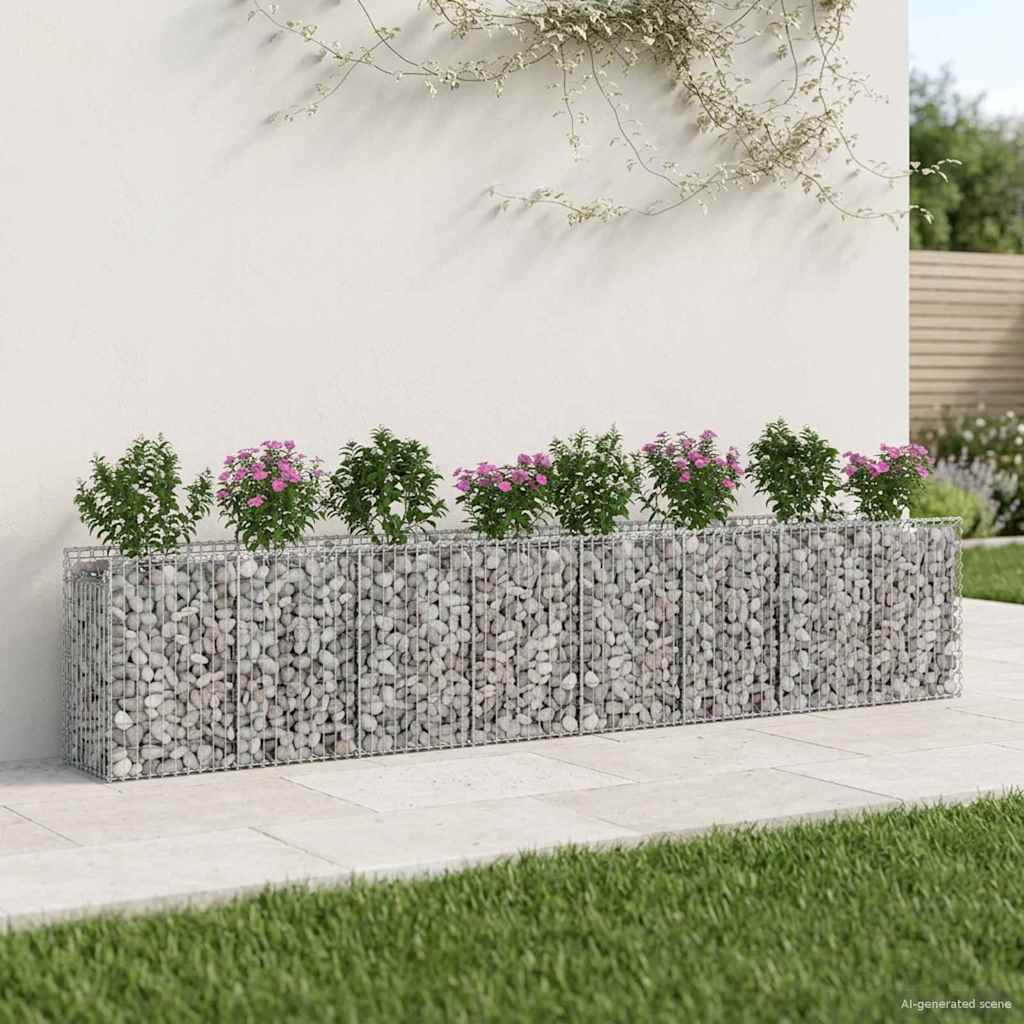 Gabionen-Hochbeet 3 pcs Silber