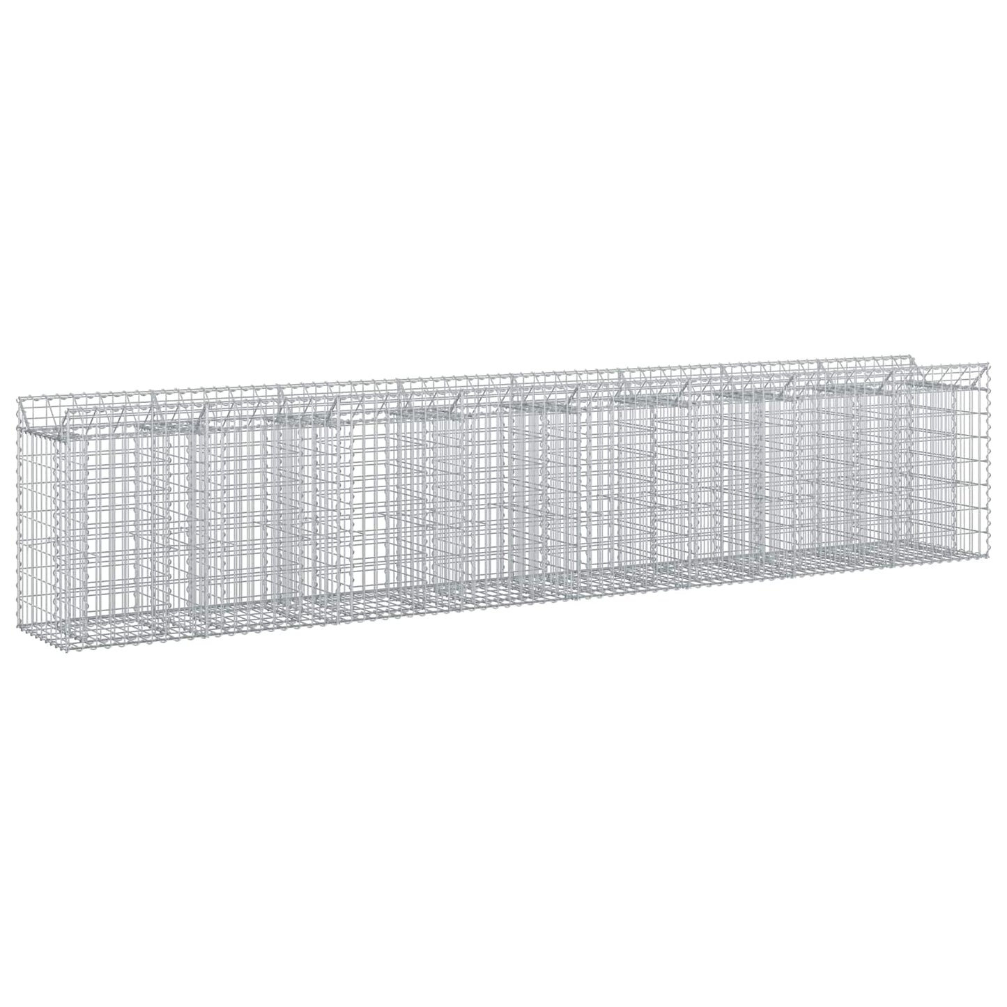 Gabionen-Hochbeet 3 pcs Silber