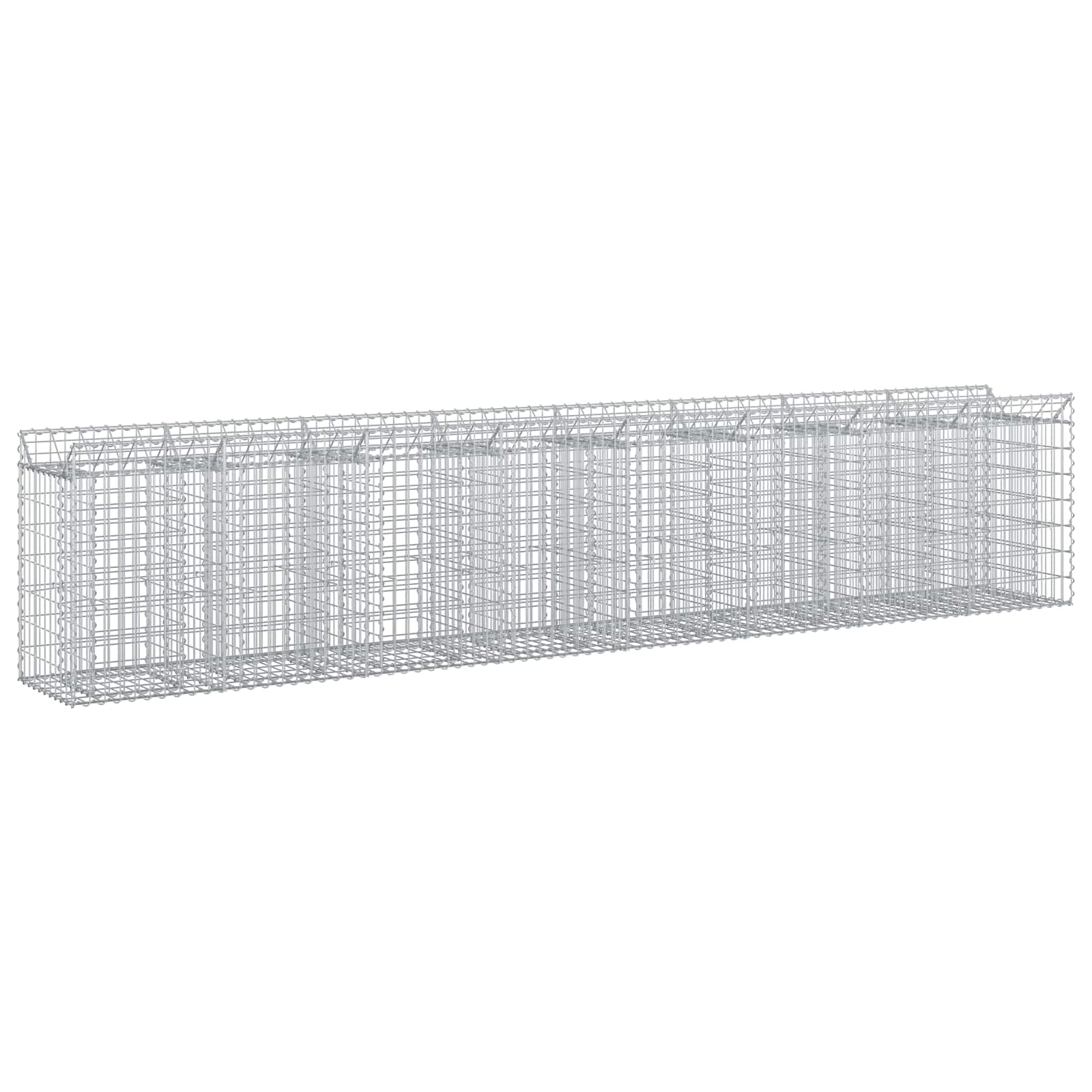Gabionen-Hochbeet 3 pcs Silber