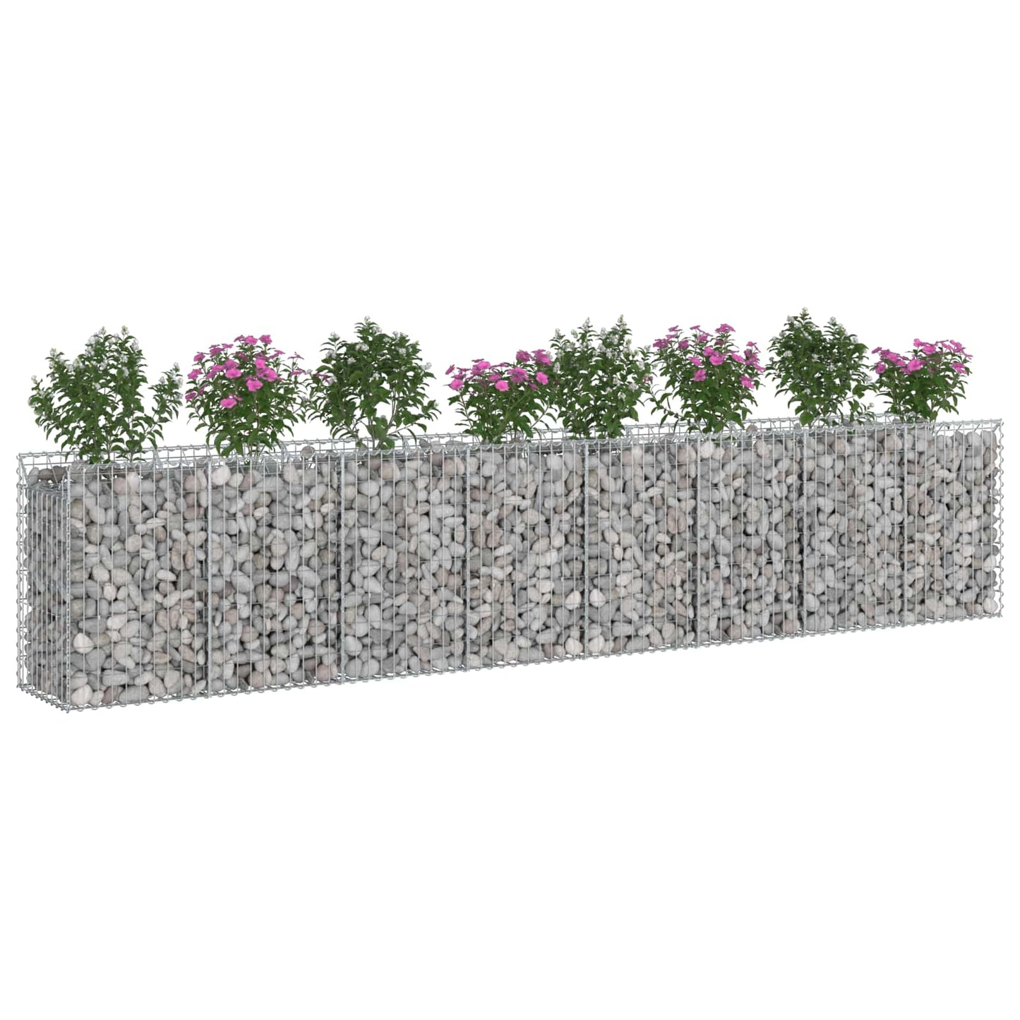 Gabionen-Hochbeet 3 pcs Silber