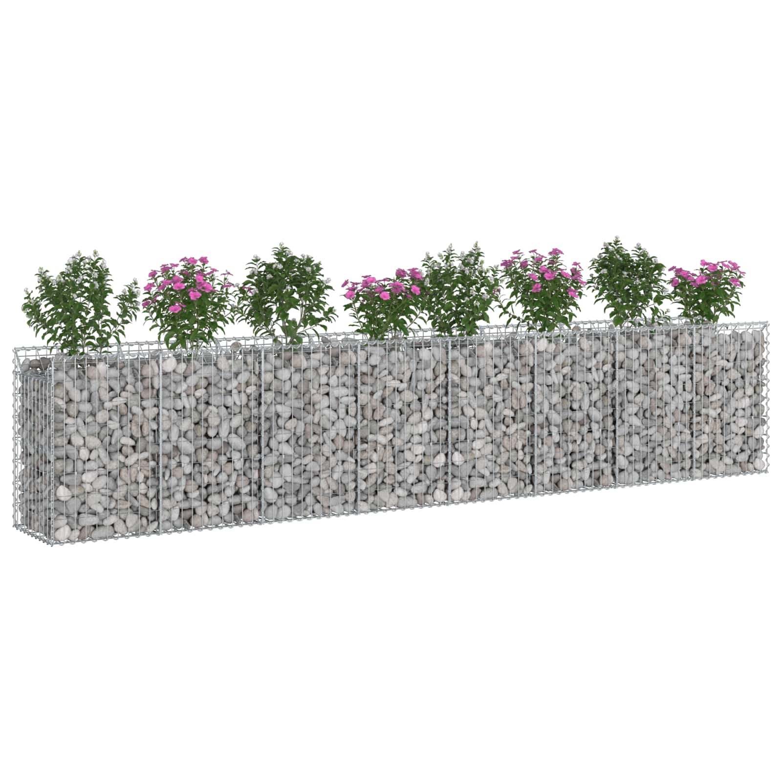 Gabionen-Hochbeet 3 pcs Silber