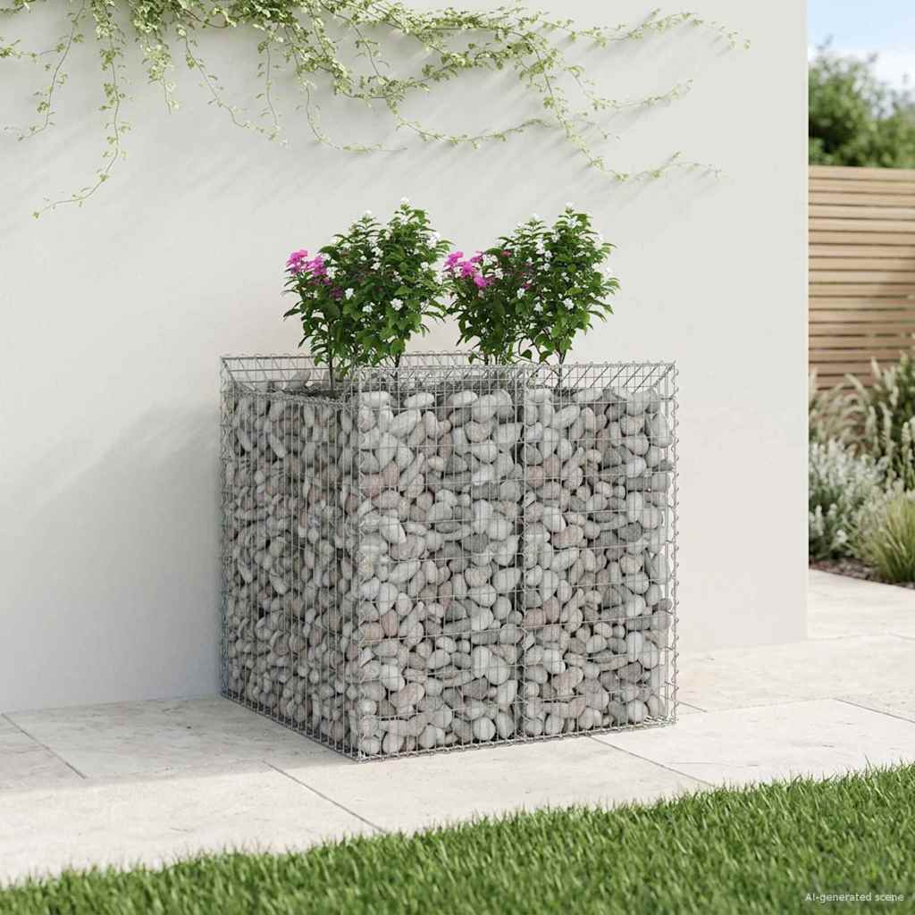 Gabionen-Hochbeet 2 pcs Silber