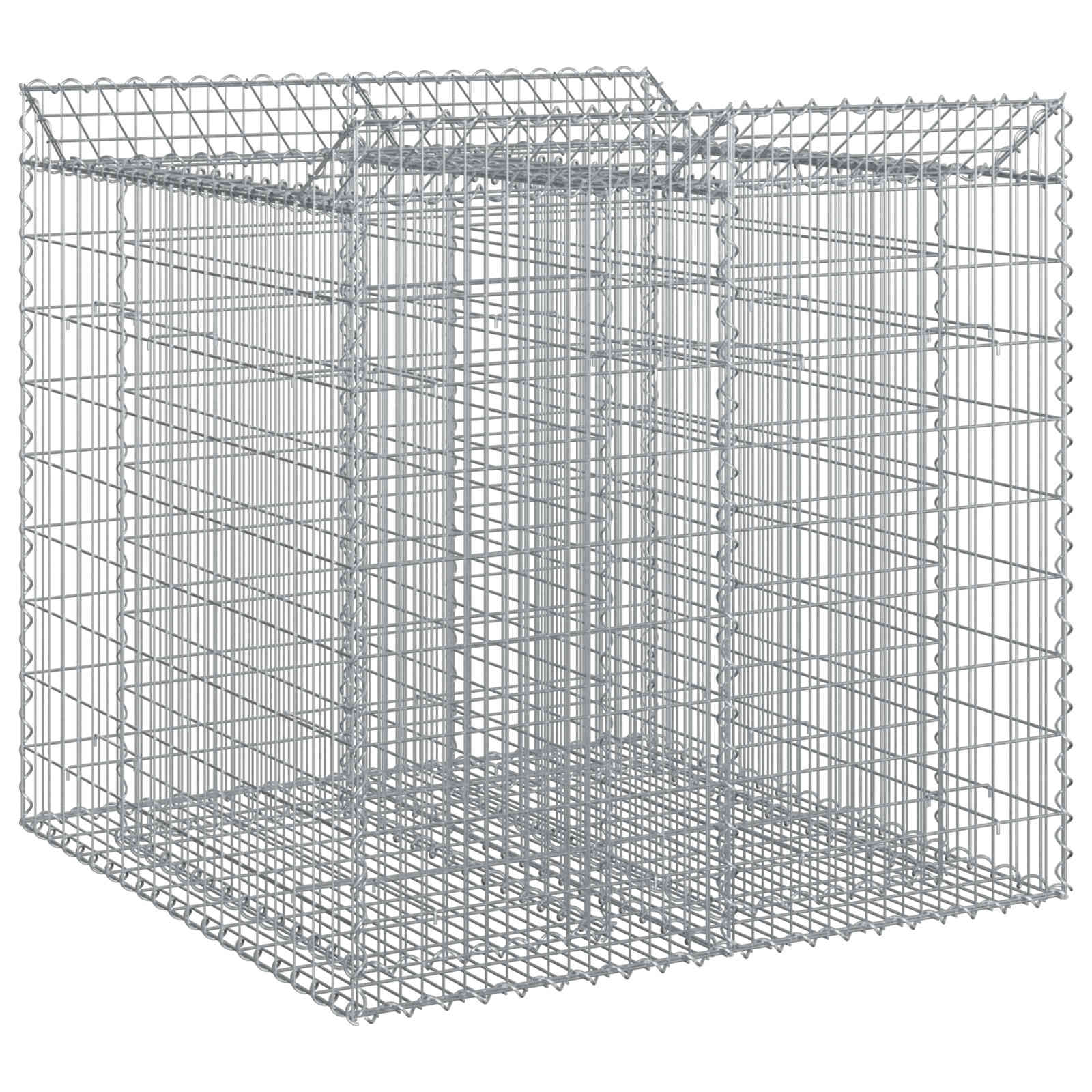 Gabionen-Hochbeet 2 pcs Silber